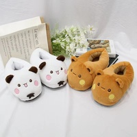 New Panda Bubu And Dudu Plush Slippers Cartoon Panda Indoor Couple'S Warm Cotton Slippers Autumn And Winter Gift