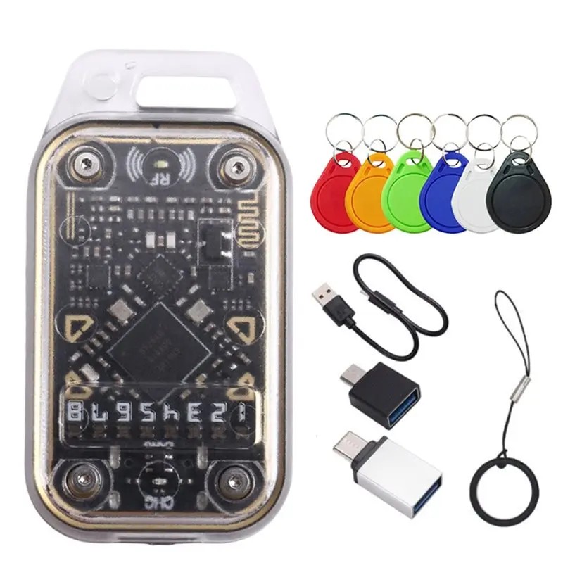 【MUST-HAVE】Chameleon V2.0 NFC Duplicator RFID Smart Chip Reader Emulator 125K 13.56Mhz Card Decode+ 6XUID Keychain Chameleon Ult