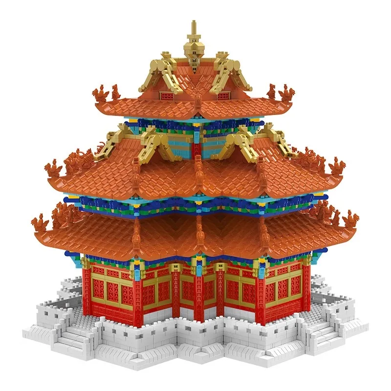 SEMBO Corner Building Blocks China Forbidden City Model Series Large Size Ornaments Kawaii Assembly  Birthday Gift