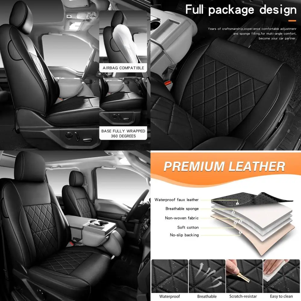 

F150 Seat Covers, Napa Leather, Custom fit 2015-2020 F150 and 2017-2022 F250 F350 F450 Super Duty Crew Cab SuperCrew SuperCab Re