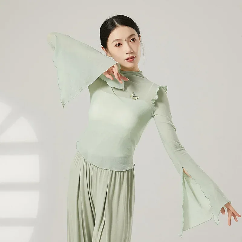 أزياء الرقص الكلاسيكي تتغير تدريجيا أكمام قافية الجسم والشاش الأنيقة المقسمة