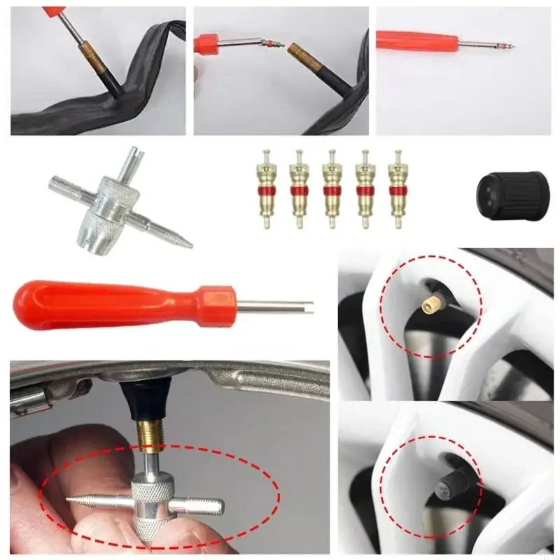 

Универсальный набор инструментов для сердечников клапанов, инструмент для удаления сердечников клапанов с неизнашиваемым для шин