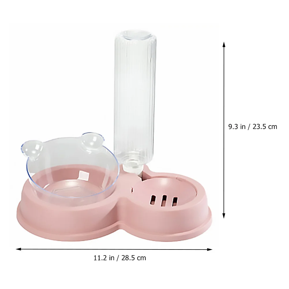 

Pet Feeder Cat Bowls Food Water Pink Plastic 500ml Capacity Automatic Drinking Travel Detachable Hygienic Anti Skid