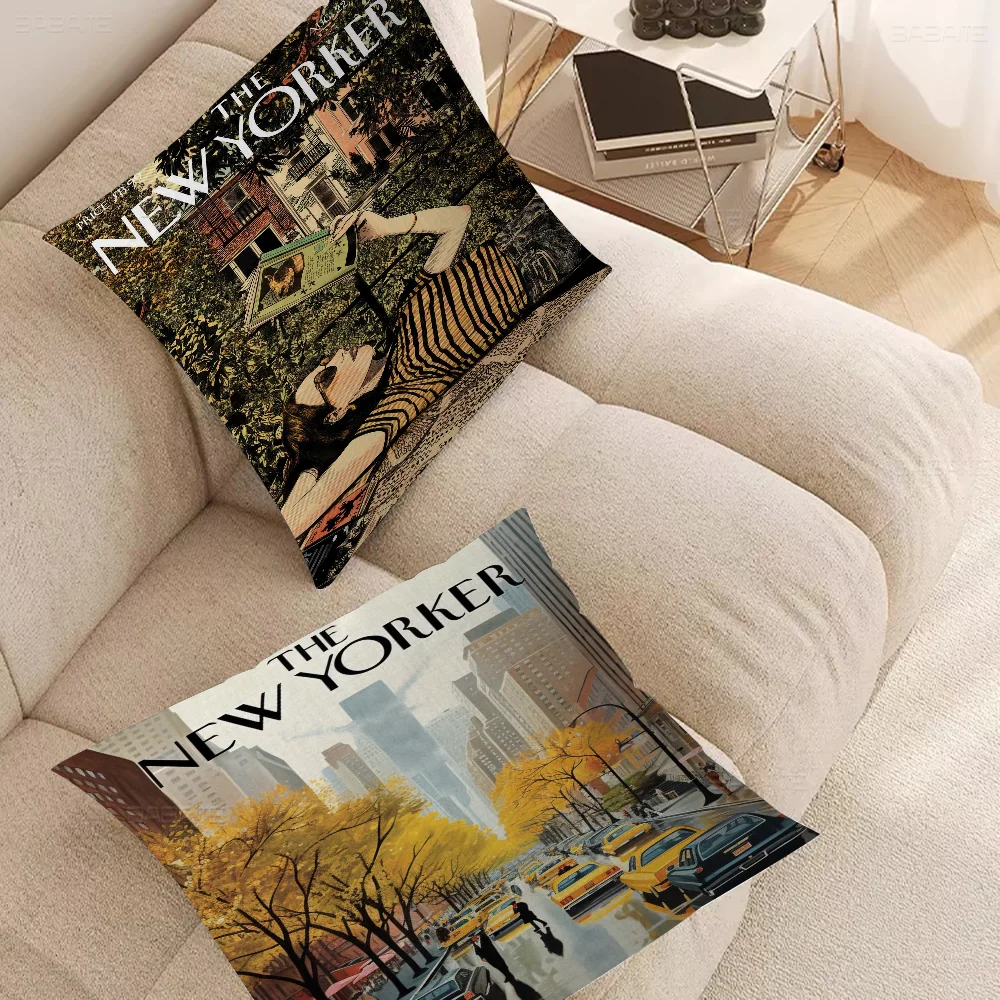 The New Yorker Magazine Pillow Gifts Home Office Furnishings Bedroom Sofa Car Cushion Cover Case 45x45cm