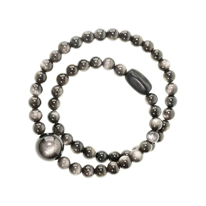 

Silver obsidian cat's eye couple bracelet jewelry women's personality retro trend bracelet men