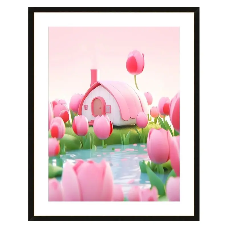 9ct 60x80cm Tulips Embroidery DIY Chinese Style Printed Kits Cross Stitch Needlework Set Home Decor Crafts