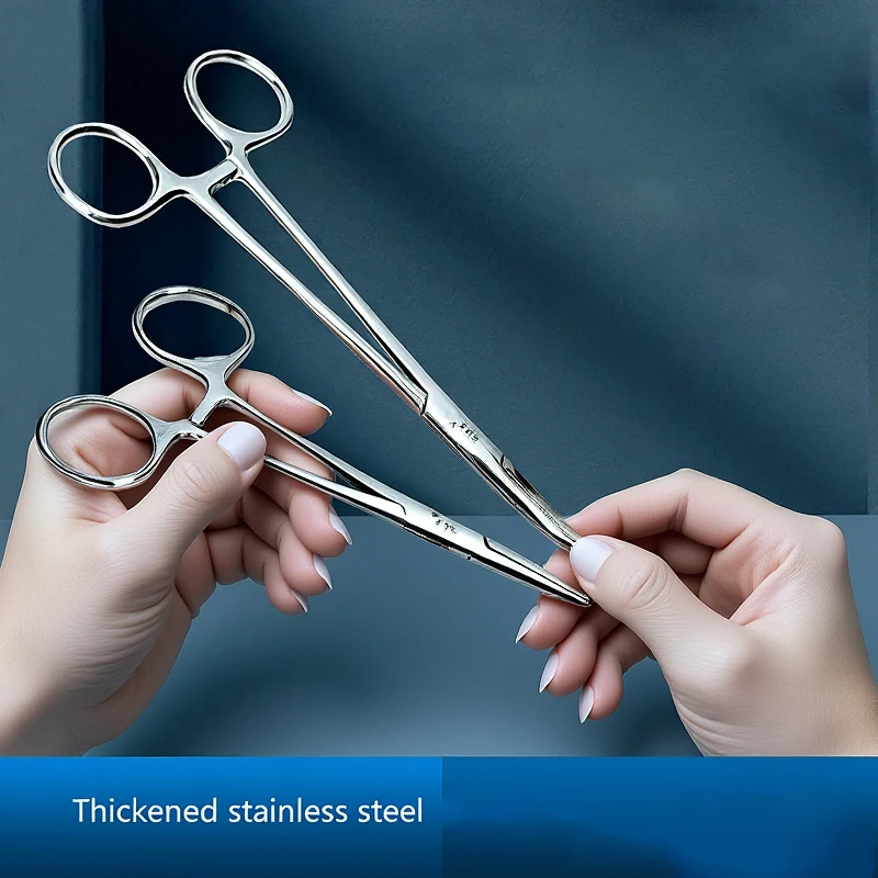 12.5/14/16/18 CM Bent-nose/Straight Curved Stainless Steel Locking Elbow Scissors Pliers Hemostatic Forceps Clamp Pliers