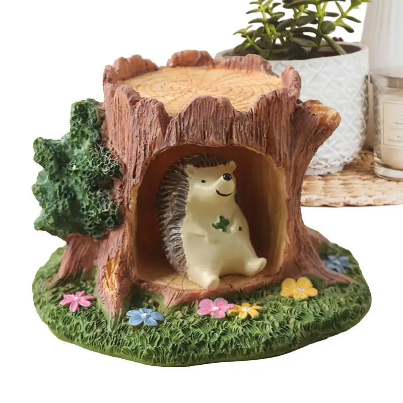 Tree Hole Ornaments Resin Small Tree Stump Sculpture |zakka Miicro Landscape Resin Crafts Photo Props Creetive Home Accessories