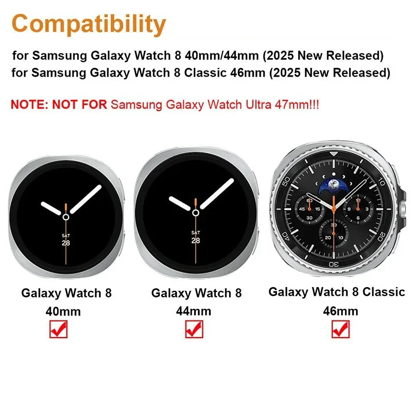 Connettore in acciaio inossidabile da 2 pezzi per Samsung Galaxy Watch 8 Adattatore per cinturino classico Galaxy Watch 8 40mm 44mm 22mm Larghezza cinturino