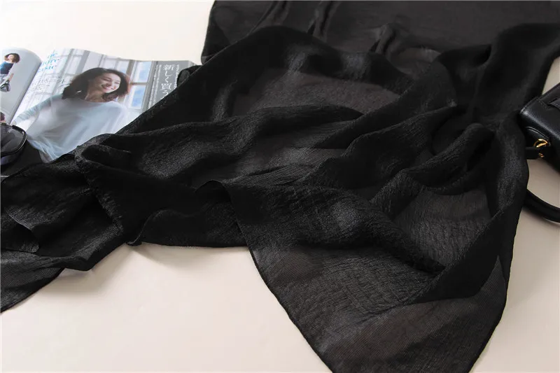 2023 luxus Marke Frauen Mode Schal Plain Solide Seide Leinen Schals Schals Sommer Dame Bandanas Pashmina Foulard Hijab 180*90 cm – Detail 12