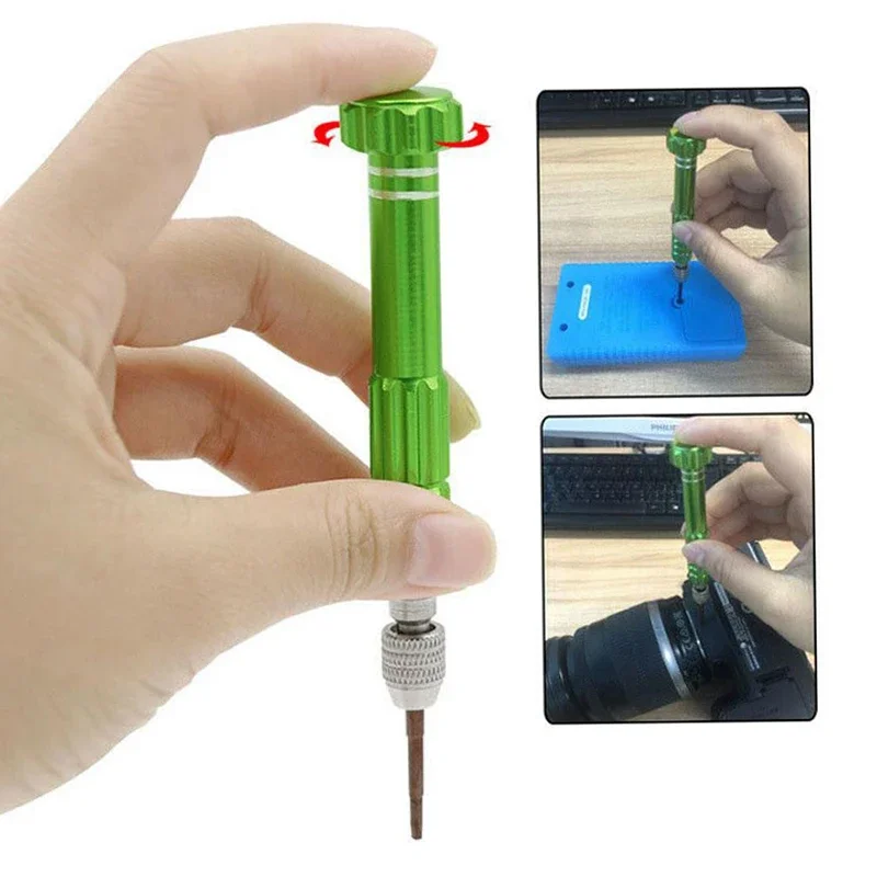 DIY 5 in 1 Precision Magnetic Screwdrivers Set S2 Alloy Steel Bits Non-Slip Handle For Mobile Phone Tablet Repair Opening Tools