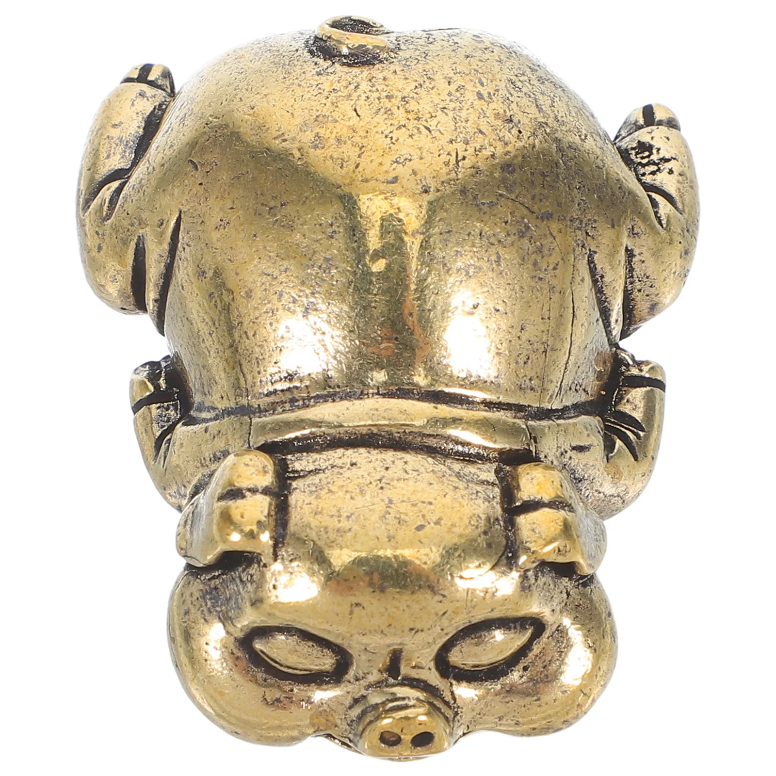 

Miniature Retro Brass Pig Sculpture Vintage Animal Ornament Small Desktop Pig Statue Home Office Decoration Small Brass Statue