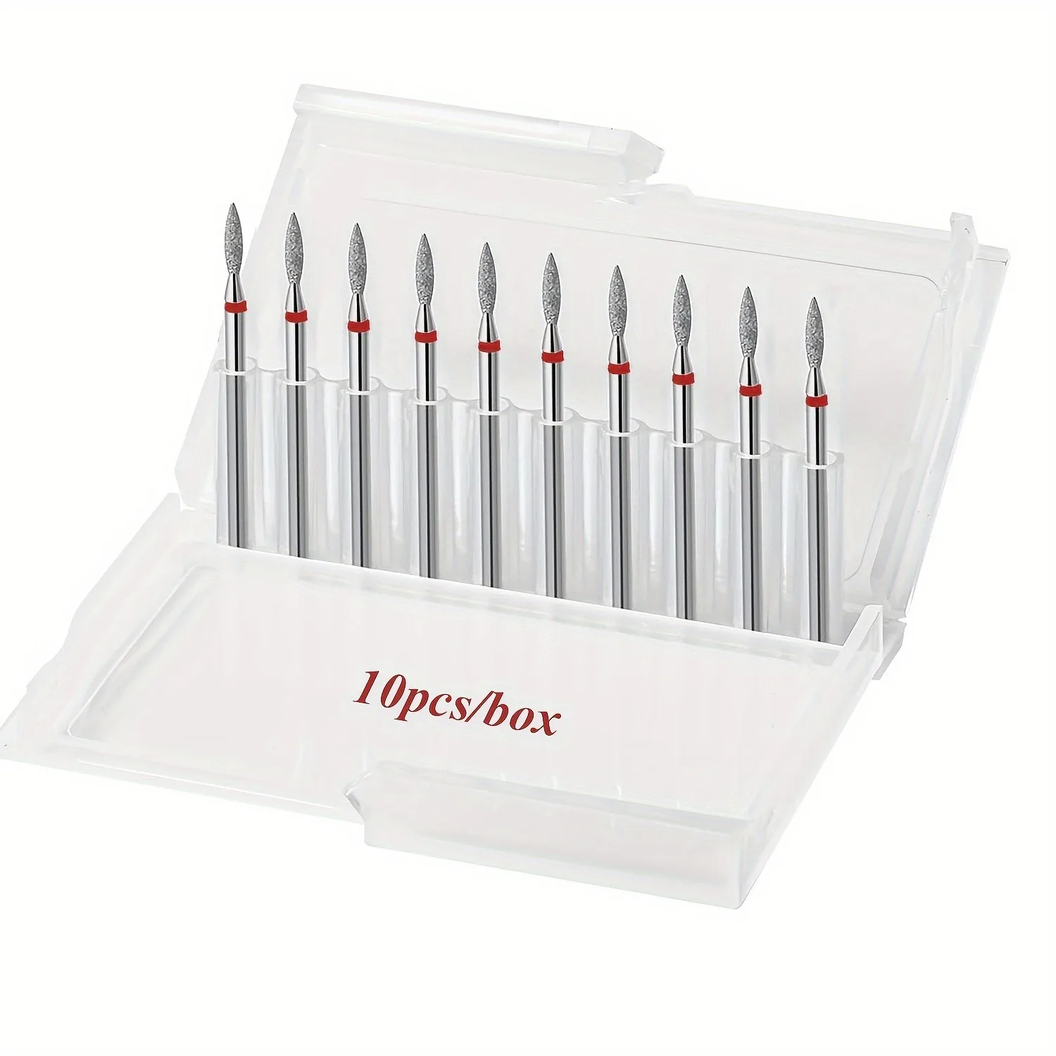 10 PZ/SCATOLA 3/32 ''F Fine-F Professionale Diamante Fiamma Set di punte per cuticole, Manicure Pedicure, Rimozione della pelle morta, Attrezzatura per salone di bellezza