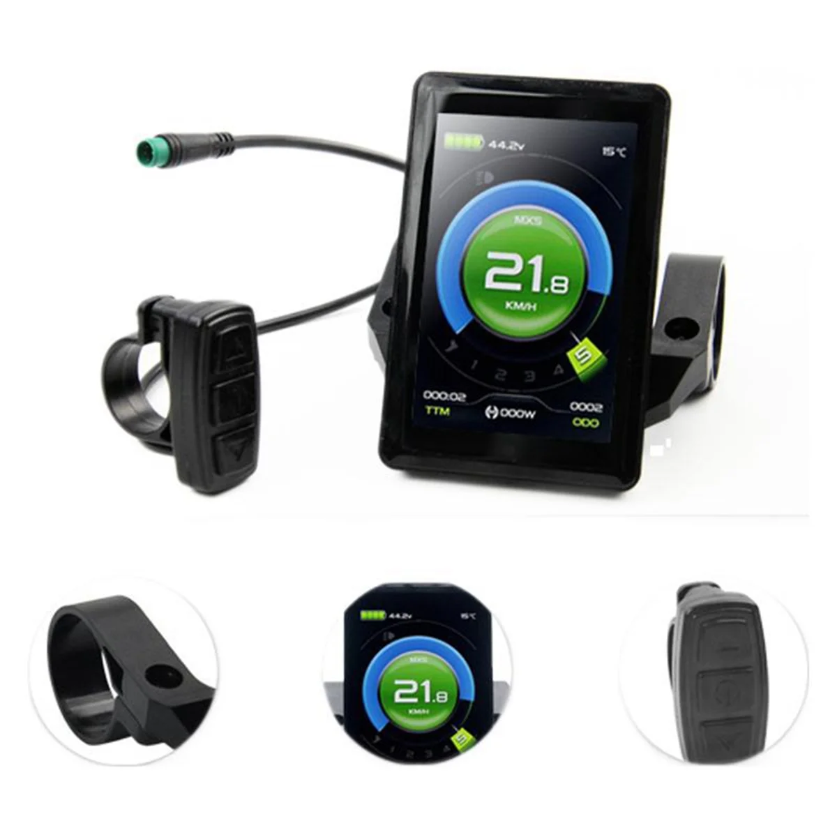 Nova bicicleta elétrica display colorido kt tf02s 24v 36v 48v painel de controle inteligente display ebike kit plugue à prova dwaterproof água