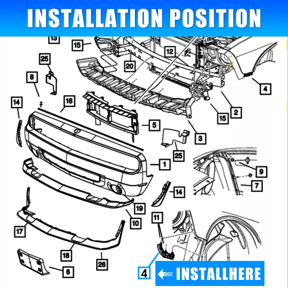 Für Mazda 3 2012–2013, perfekte Passform, vordere Stoßstangenhalterungen, L und R, OEM-Standard, einfache Installation – Detail 7