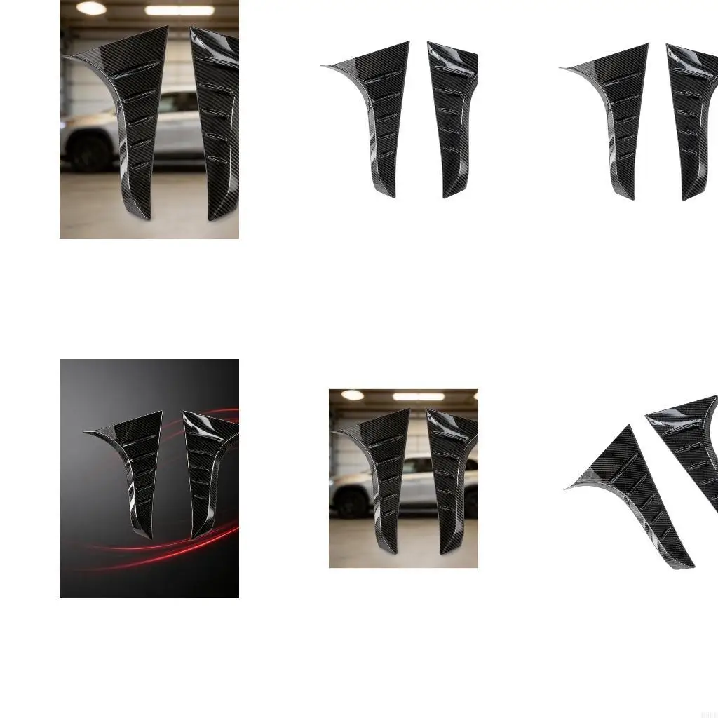 Carbon Fiber C Post Covers, ABS Left and Right Pair with Adhesive Backing for Side Window Area Accent Dress-Up on H9EE