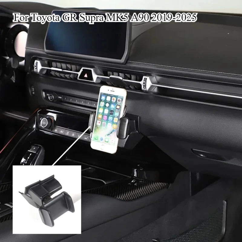 

Fit For Toyota GR Supra MK5 A90 19-25 ABS Car Center Console Side Phone Holder GPS Navigation Bracket Interior Car Accessories