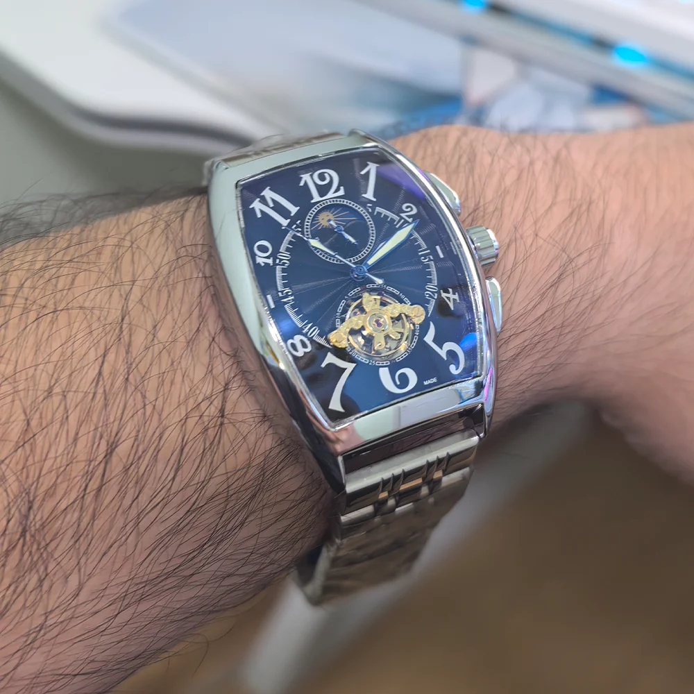 

Новые элитные мужские часы Geneva 2026 года, класса ААА, с турбийоном, автоматическим механизмом и фазами Луны.