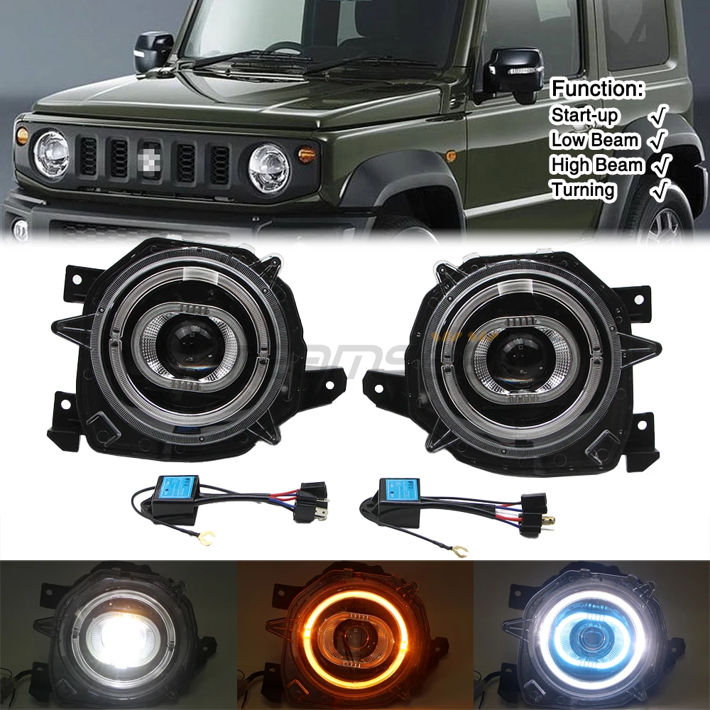 LED Front Headlight For Suzuki Jimny JB74W 2019+ Head Light DRL W/ Turn Signal Lights Indicator Lamp Headlamp Assembly LHD / RHD