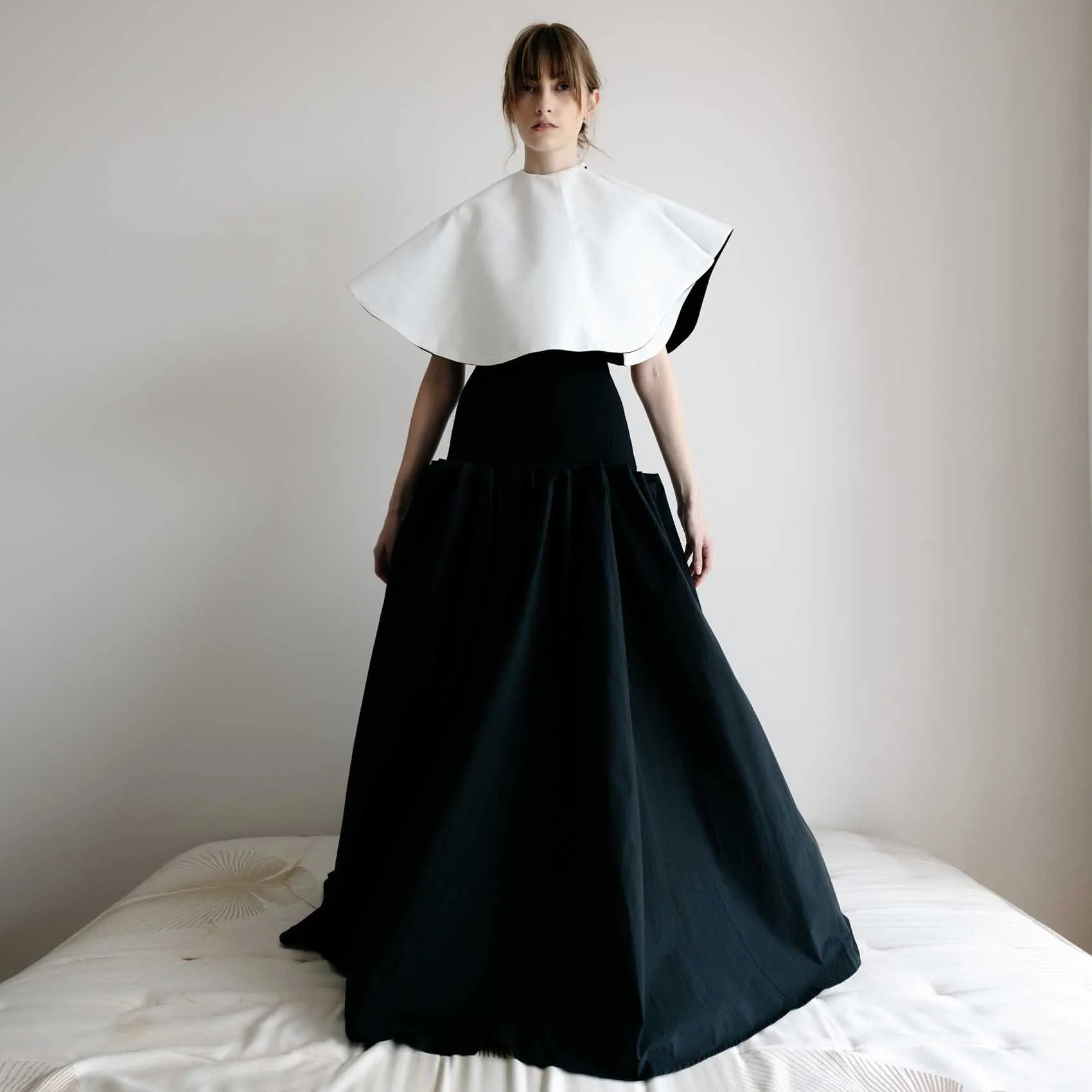 

Stylish Black Evening Maxi Skirt for Women Unique Ruffles Long Wedding Party Skirts Formal Outfit Customized Ladies Prom Skirt