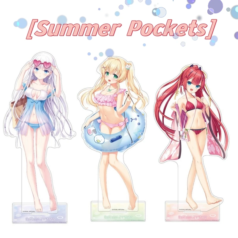 Summer Pockets Acrylic Stand Umi Kato Shiroha Naruse Swimwear Series Figure Stand Plate Cosplay Prop Decor Cartoons Present Gift