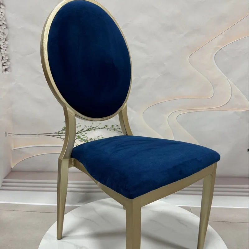 

Wedding Chair Banquet Hall Round Back Sun Chair Hotel Dining Chair Meeting Household Napoleon Gold Plated Silver Personalized Ch