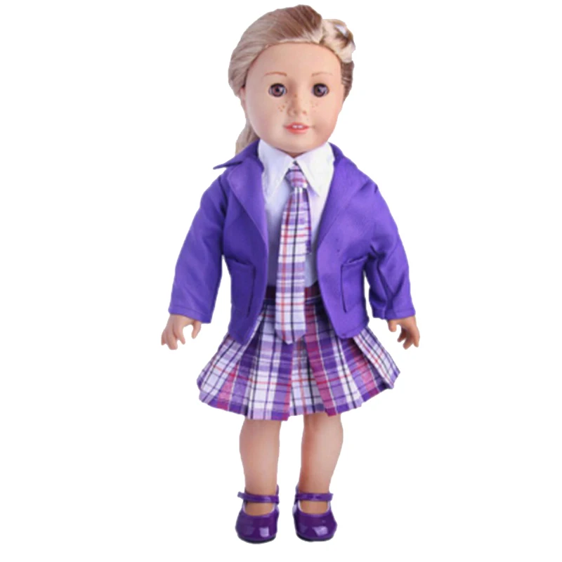 School uniform clothes Dress Suit Set for 18" doll coat wear set, also fit for  baby dolls children present