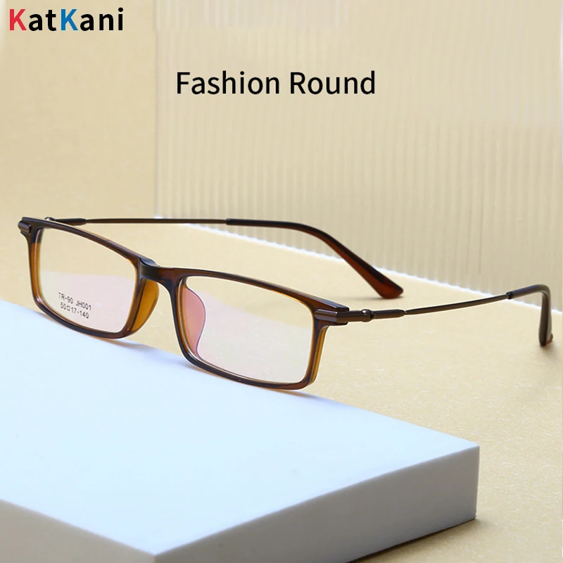 KatKani Ultra-light Flexible TR90 Alloy Spectacle Frame Retro Square Optical Prescription Men and Women Eyeglasses frame JH001