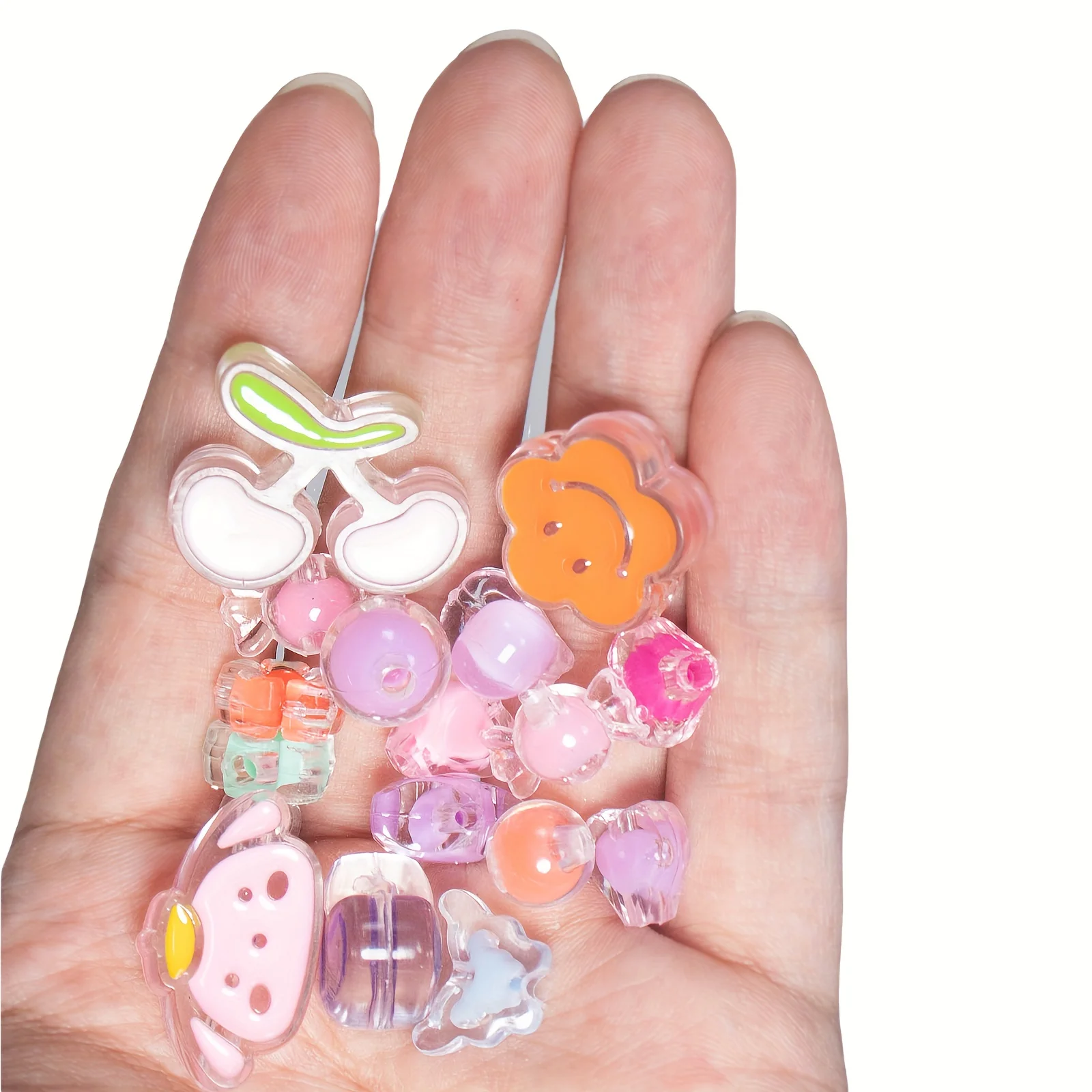 100pcs 8-20mm Vibrant Mixed Color Transparent Acrylic Beads - Ideal for Jewelry Making, DIY Versatile Accessories for Crafting image 4