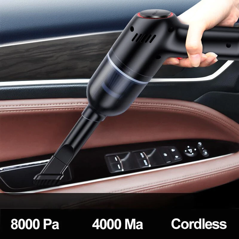 8000Pa Wireless Car Vacuum Cleaner Cordless Handheld Auto Vacuum  Car Use Mini Vacuum Cleaner With Built-in Battrery