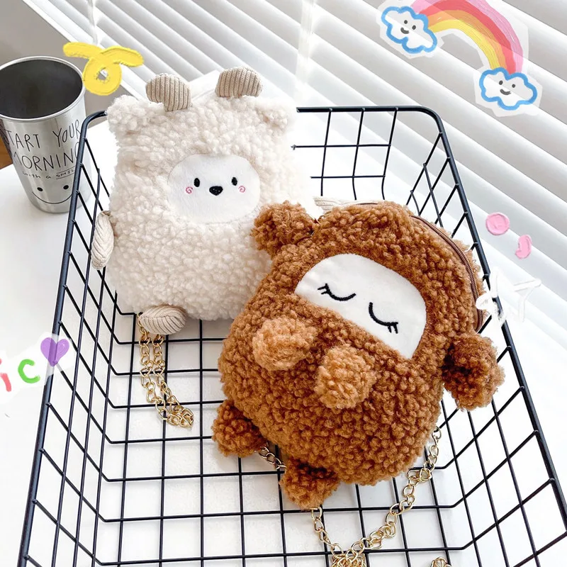 Sac à bandoulière mignon Kawaii pour filles, sac à beurre de dessin animé en peluche, sac à bandoulière créatif pour enfants, nouvelle mode pour étudiants