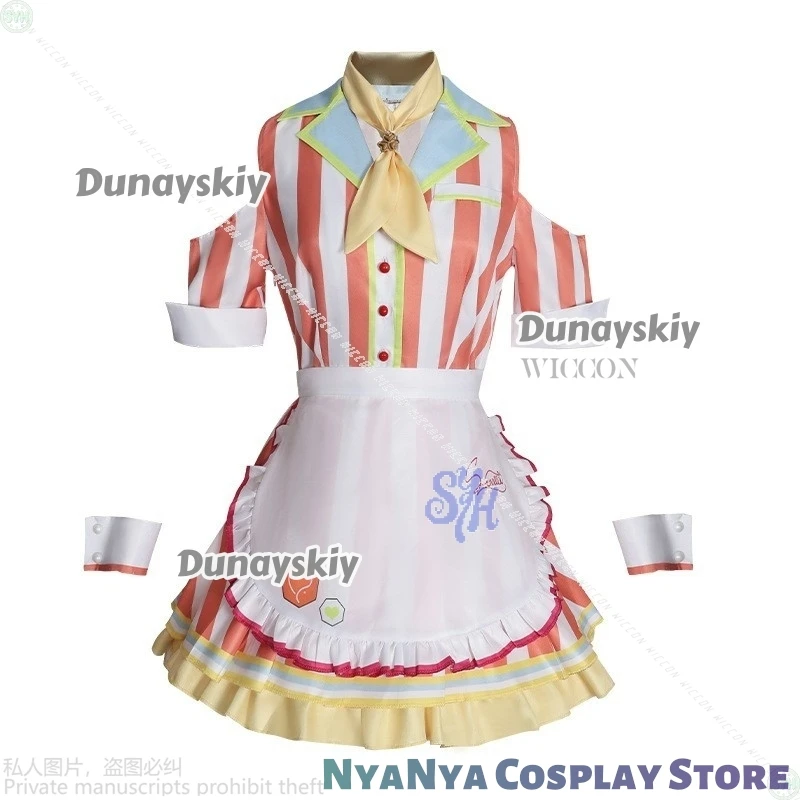 موموي ايري تأثيري لعبة مشروع Sekai أنيمي disfraz مطعم نادلة موحدة Kawaii فستان مخطط خادمة لوليتا هالوين كوس
