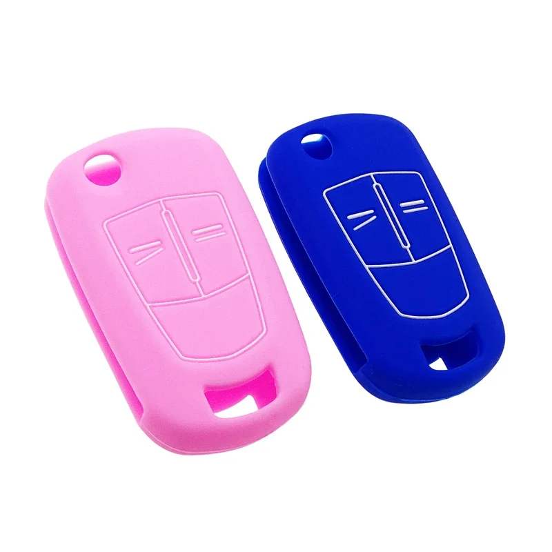 

Silicone 2 Buttons Car Key Cover Protection Shell for Opel Vauxhall Corsa Astra Vectra Signum Remote Flip Folding Car Key Case