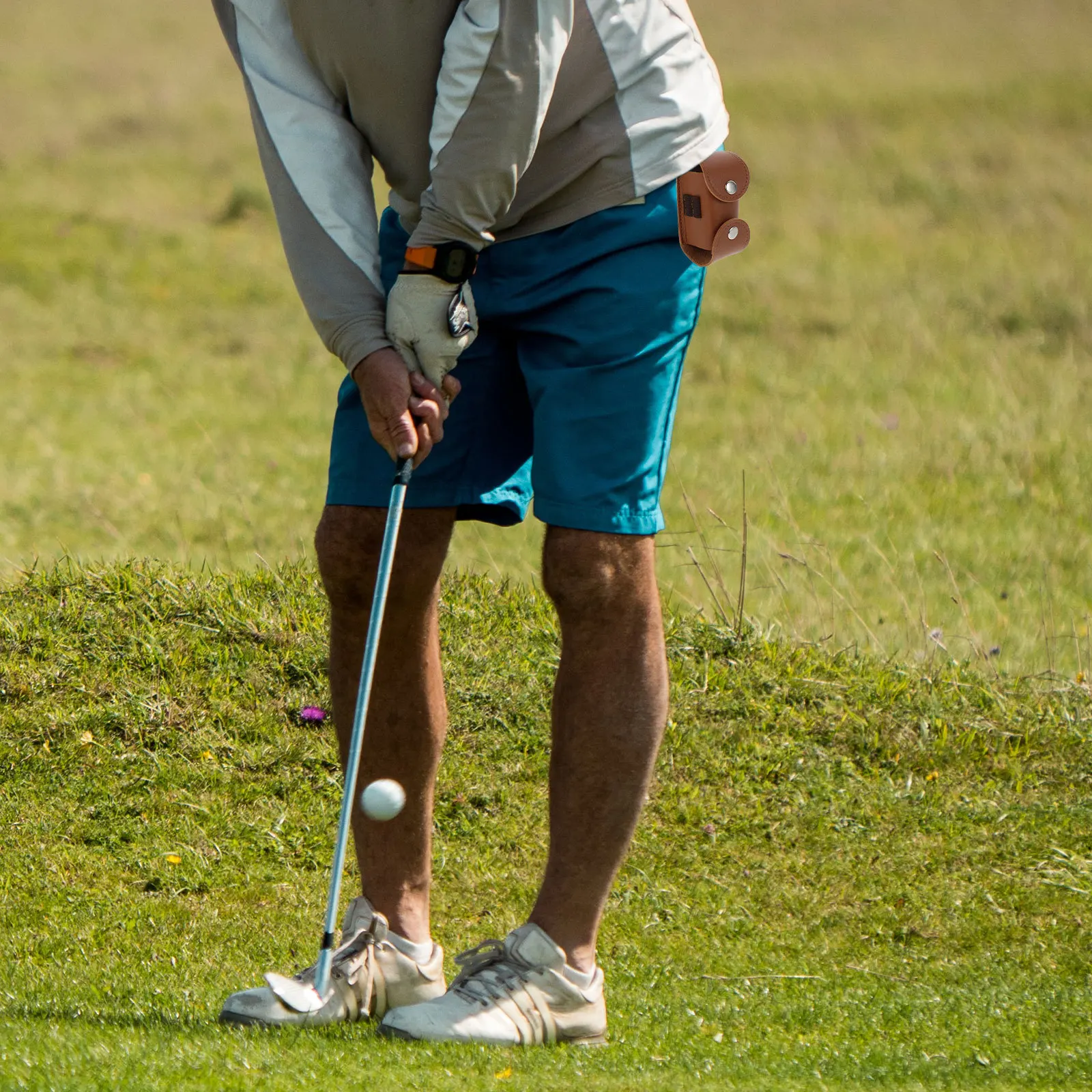 1 قطعة كرة جولف حقيبة ملحق الحقيبة قسط Pu ل 2 كرات خطاف معدني حزام حزام جولف التدريب أداة الرياضة الغولف