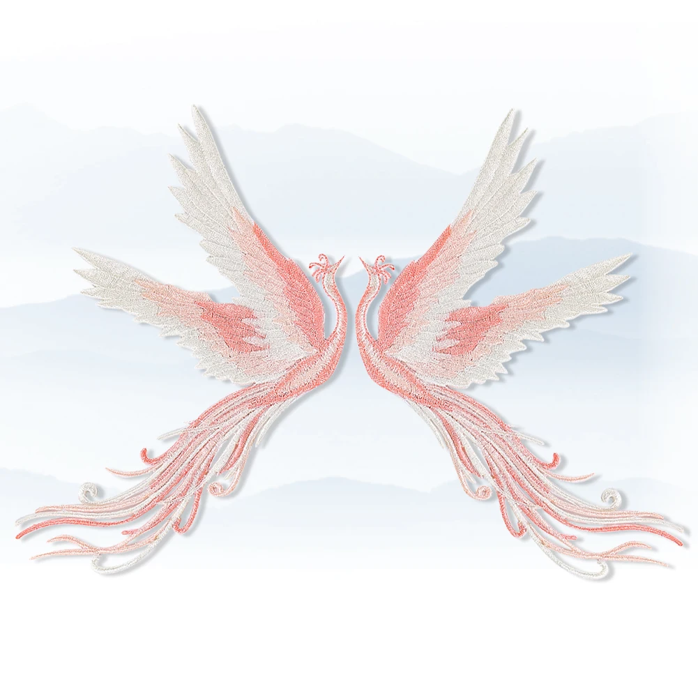 Нашивка с вышивкой Феникса, мифические аппликации с птицами фникса, утюг на ткани, наклейка, сделай сам, свадебное сценическое платье, Cheongsam, тканевый декор