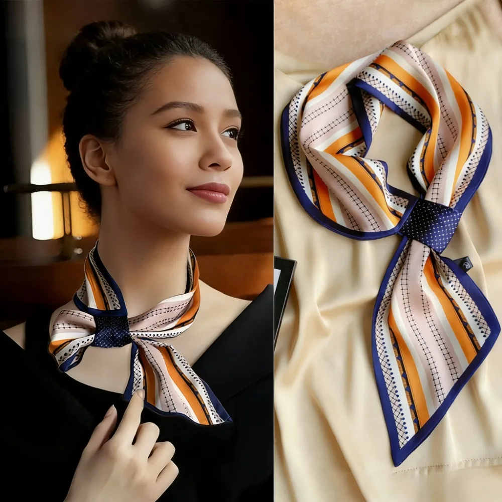 

Ladies Silk Scarf Long Hair Strip Ribbon Neck Scarf Bag Handle Scarf