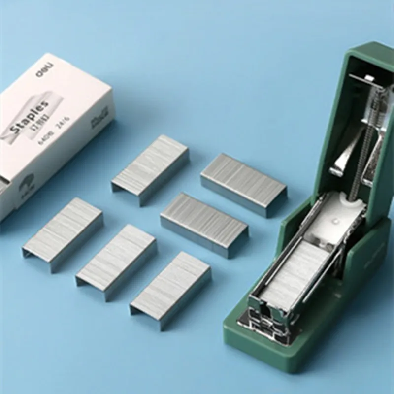 Deli Cute Mini Stapler Set Creative Pure Color Small Portable Stapler Student Learning Desktop Stationery Supplies buchbinder
