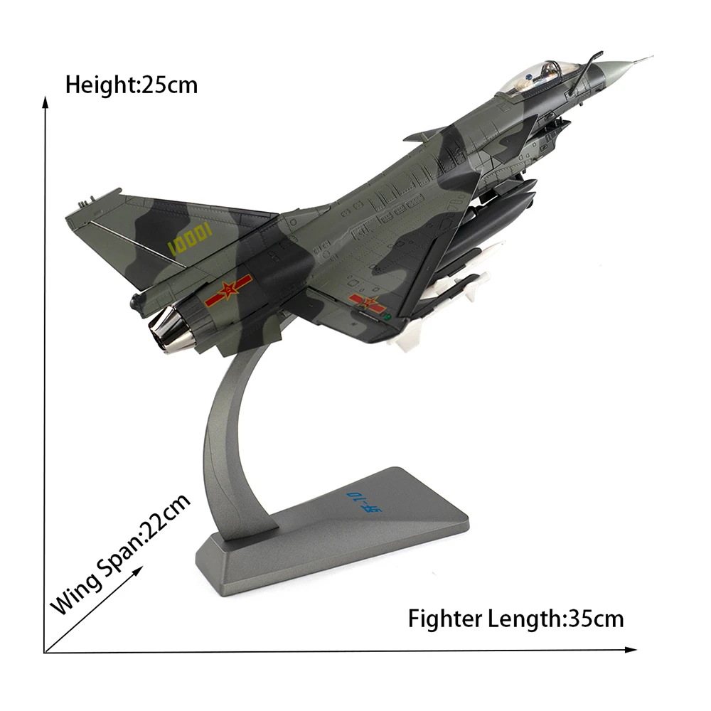 1/48 Scale Alloy Fighter J10 Chinese Air Force J-10 Vigorous Dragon Firebird Aircraft Model Toys Children Kids Gift Collection