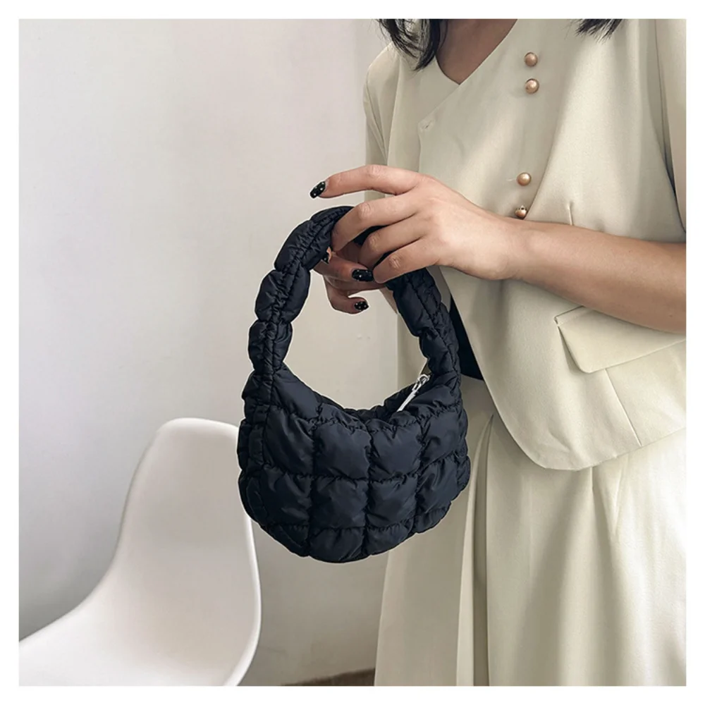 Mini Cloud Pleated Handbag Dumpling Bag Korean Quilted Shoulder Bags for Women Fashion Luxury Brand Designer Solid COS Tote Bag