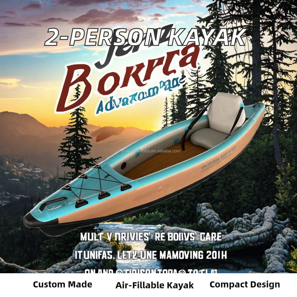 

2-Person Inflatable Drop Stitch Kayak, 4m Foldable Fishing Boat (Customizable) 2025