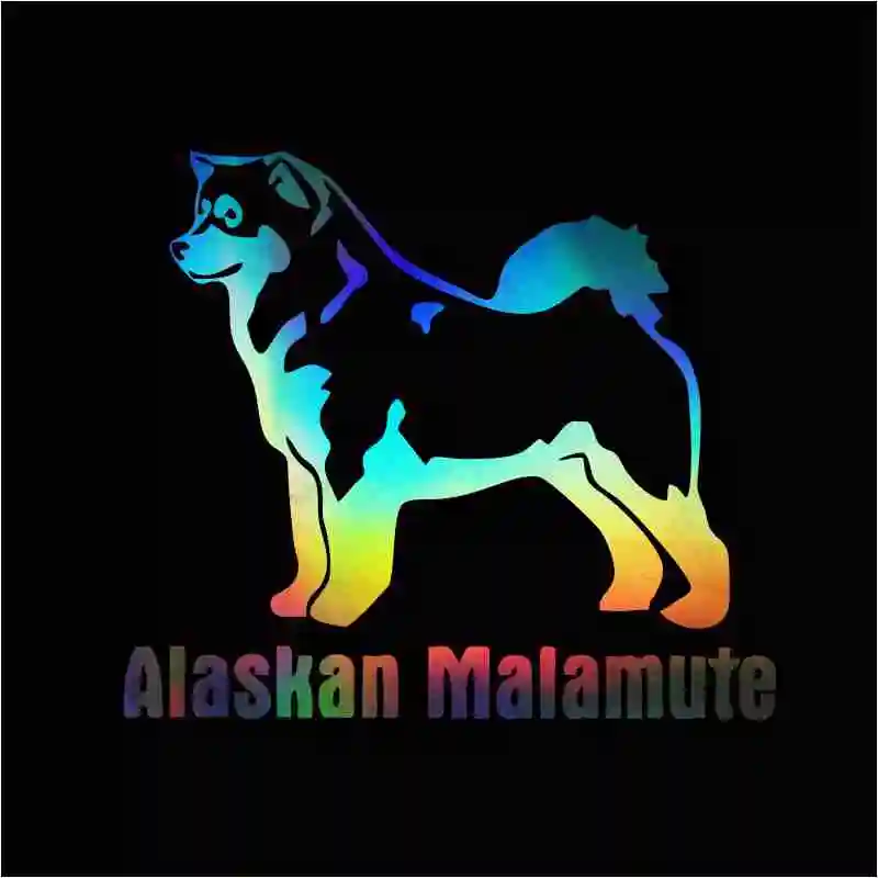 Car Stickers & Motorcycle Shape Stickers. Personalized Alaskan Malamute Reflective Decals for Honda Ford,14cm *11cm