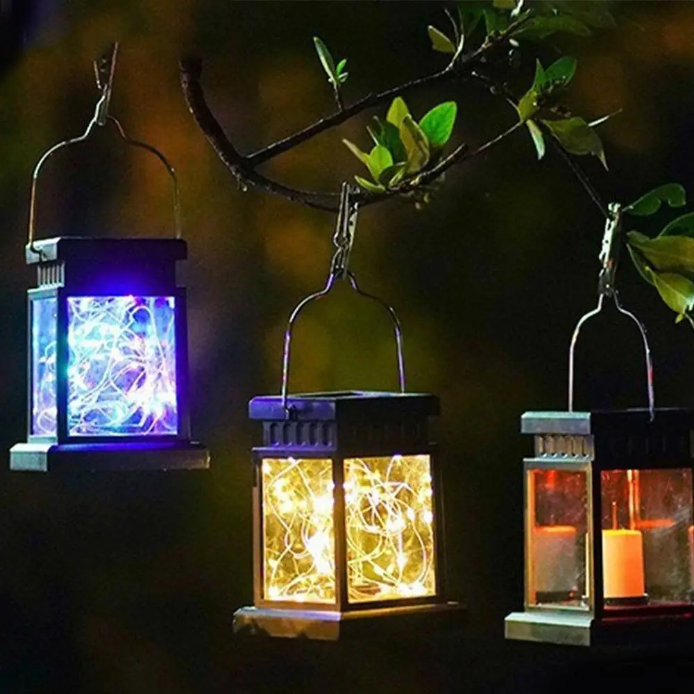 

Waterproof Solar Hanging Lantern Hanging Luminous Simulated Candle Lanterns Night Lights Atmosphere Led Wind Lights