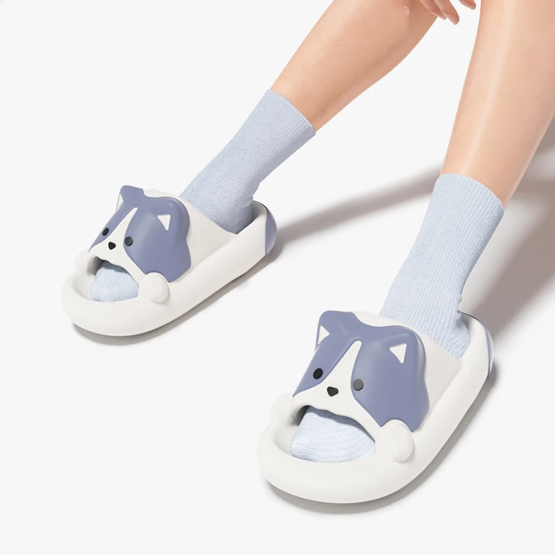 Women's Cartoon Dog Pattern Slip-resistant EVA Bathroom Slides, Breathable Summer Sandals_voghion.com