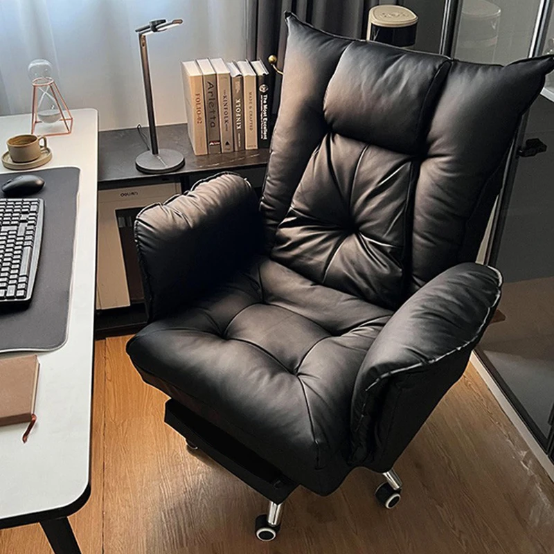 Computer Swivel Office Chair Designer Gamer Ergonomic Luxury Office Chair Back Leather Nordic Silla Gaming Leather Furniture