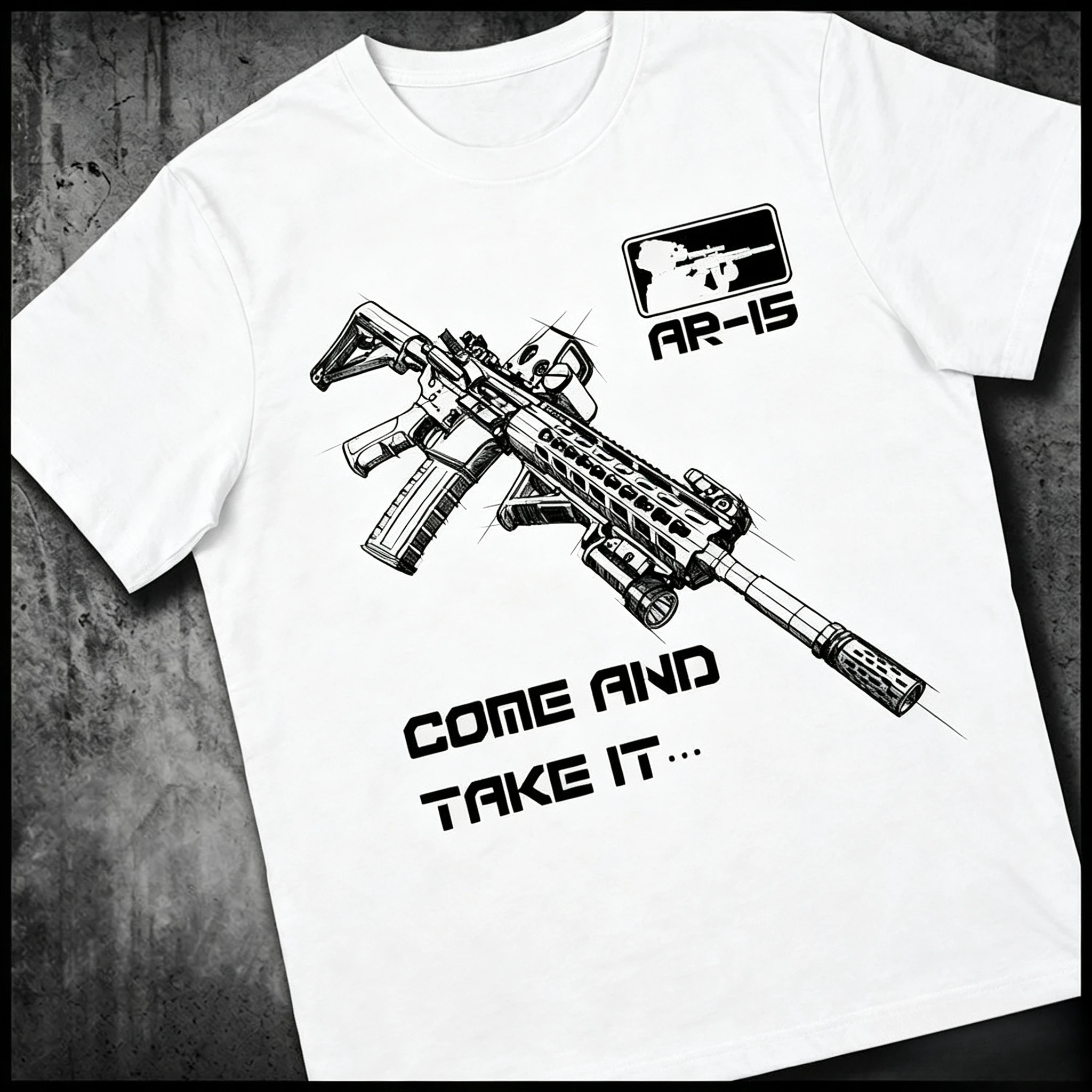 Family Matching T‑Shirt Tactical Mechanical Line Sketch Art Front Print Parent‑Child Loose Casual Streetwear Cotton Tee Tops