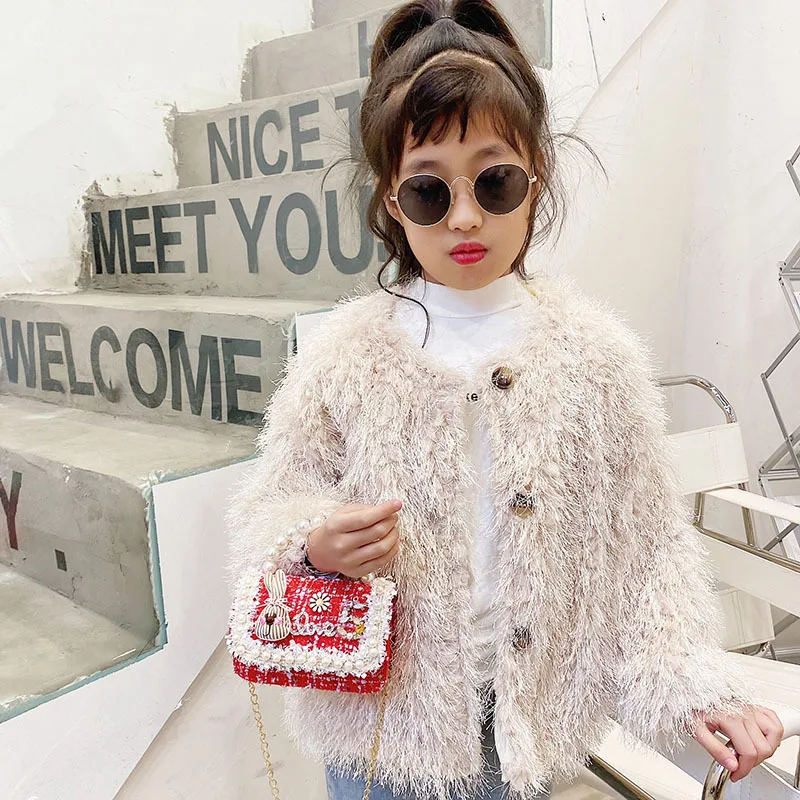 Children\'s New Trend Fashion Everything Pearl Accessories Cute Bow Girl Princess Little Fragrance Hand Chain Shoulder Bag