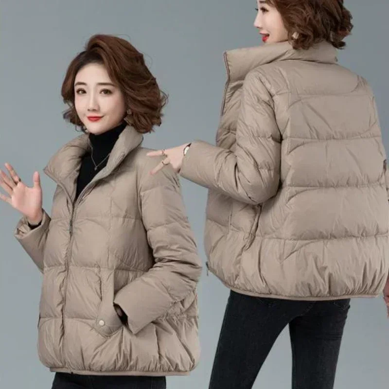 Female Coats Cropped Short Thick Padding Quilted Padded Duck Down Women\'s Jacket Heavy Luxury Outdoor Clothing Novelties Cute