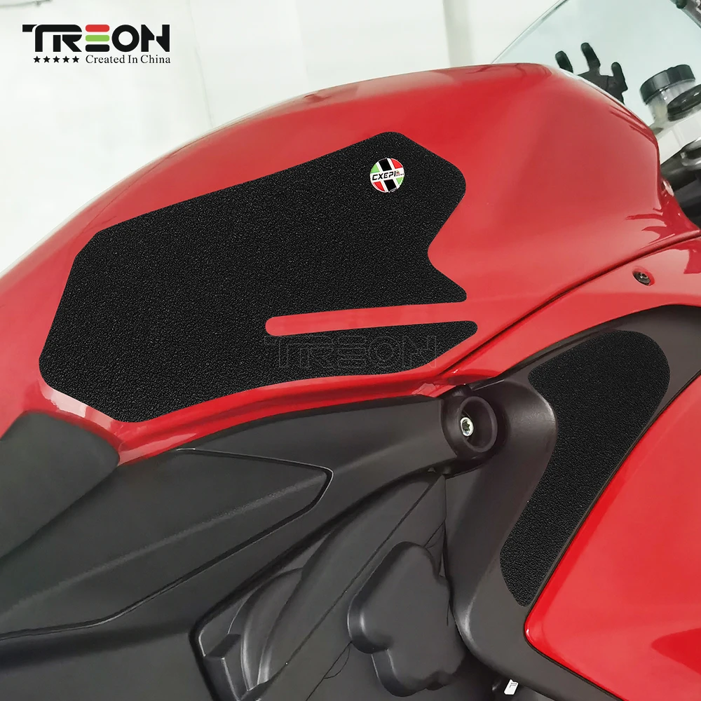 For DUCATI PANIGALE V2 899 959 1199 1299 Motorcycle Non-slip Side Fuel Tank Stickers PVC Pad Protector Decal