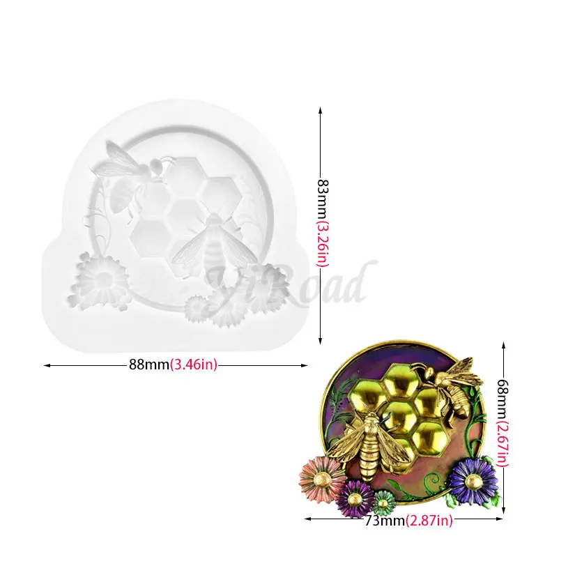 Honeycomb Bee Daisy Silicone Sugarcraft Mold Resin Tools Cupcake Baking Mould Fondant Cake Decorating Tools