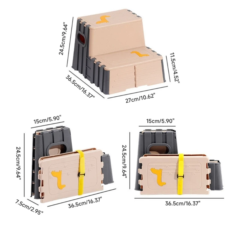 Taburete doble capa para niños pequeños, taburete plegable 2 escalones para adultos y niños, envío directo